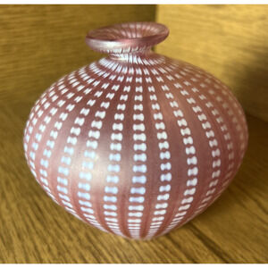 Bertil Vallien Pink Art Glass Minos Vase Kosta Boda
